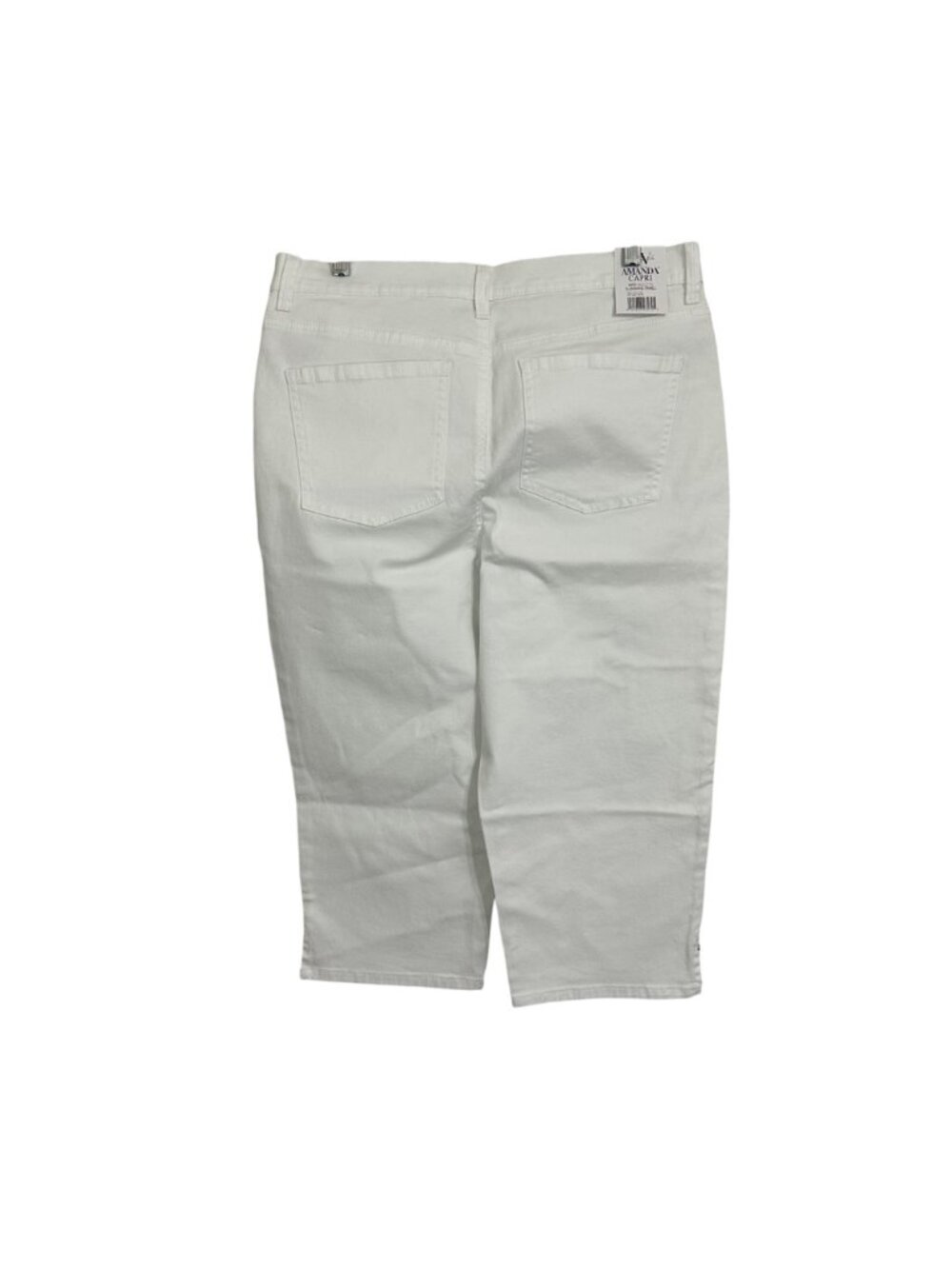NWT Gloria Vanderbilt Womens Amanda Capri Pants White SZ14 Coastal Travel Resort - Picture 3 of 13